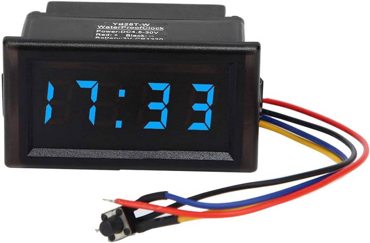 Waterdichte Digitale Klok voor Auto met LED Display en Tijd- & Datumnweergave