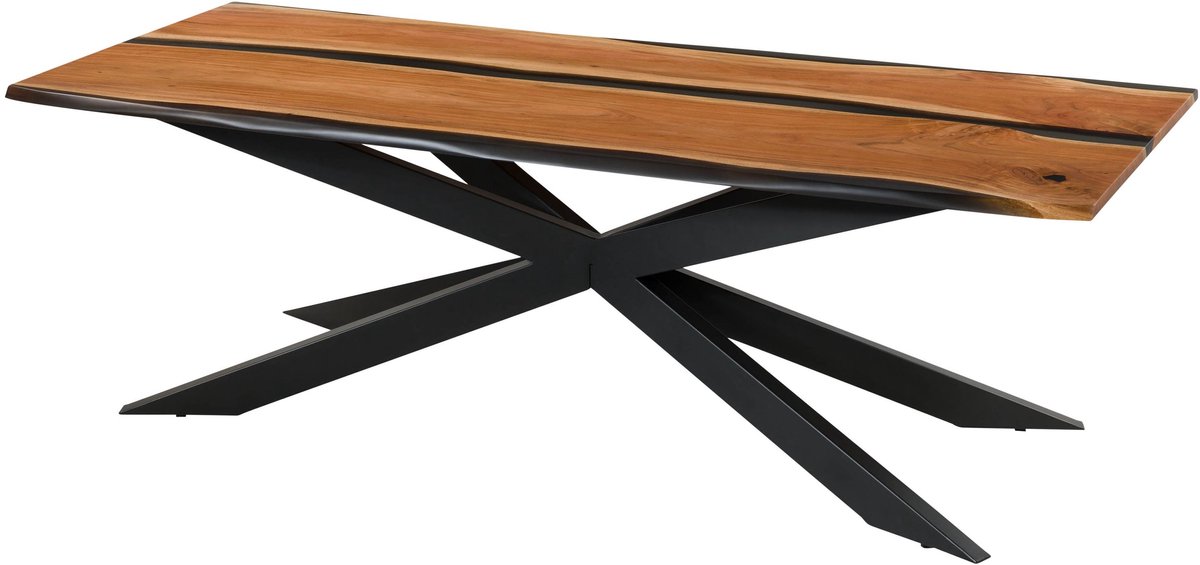 MASSIVMOEBEL24.DE EPOXY Unikat #2 eettafel natuur gelakt acacia met epoxyhars