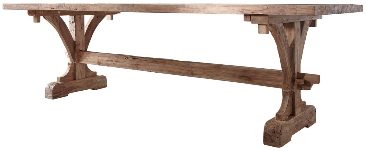 MASSIVMOEBEL24.DE BASSANO #128 eettafel natuur onbehandeld teak 270x100x78 cm (BxTxH)