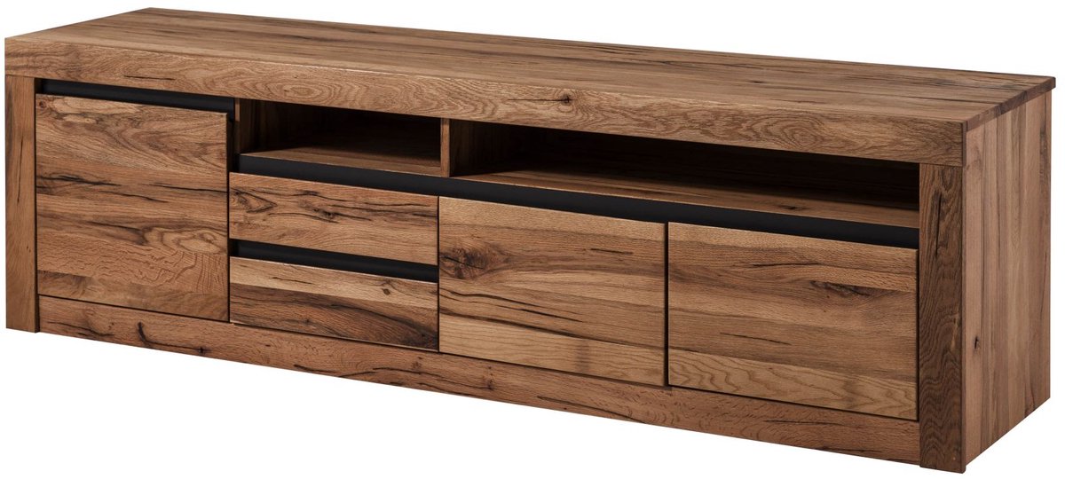 MASSIVMOEBEL24 .DE wilde eik / moseik TV-meubel bruin massief hout 185x45x55 cm (BxTxH) geolied volledig massief gemonteerd MONTREUX #330