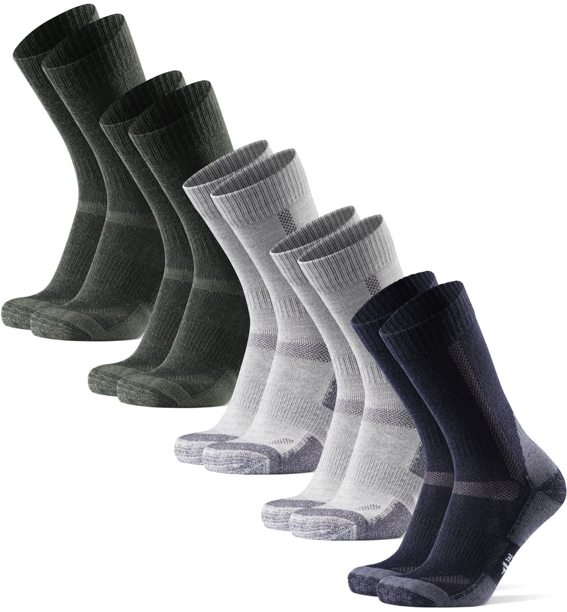 DANISH ENDURANCE Wandelsokken met Merino Wol Dames en Heren anti blaren & ademend 5 paar Marineblauw