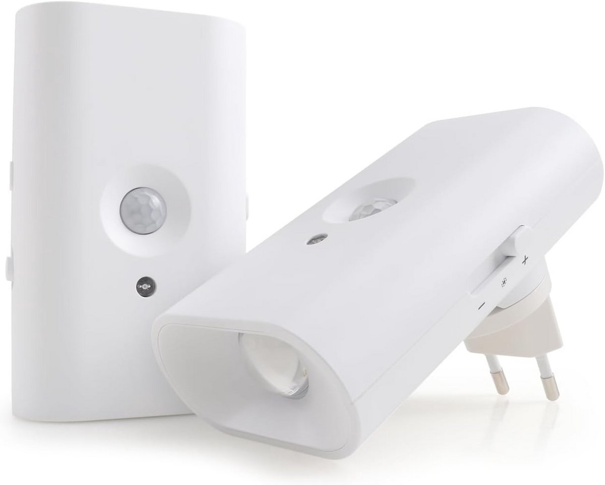 Led Nachtlampje - Stopcontact Lamp - Oriëntatie Licht - Bewegingssensor - Set van 2 - Wit