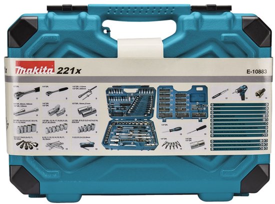 Makita E-10883 Handgereedschapset - 221-delig