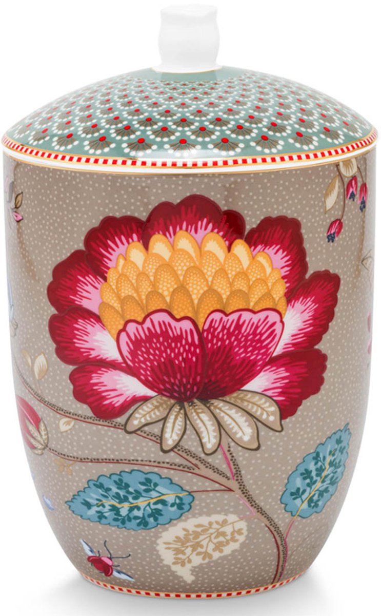 Pip studio-Voorraadpot-Blooming Tales Fantasy Khaki-1.5L-Porselein