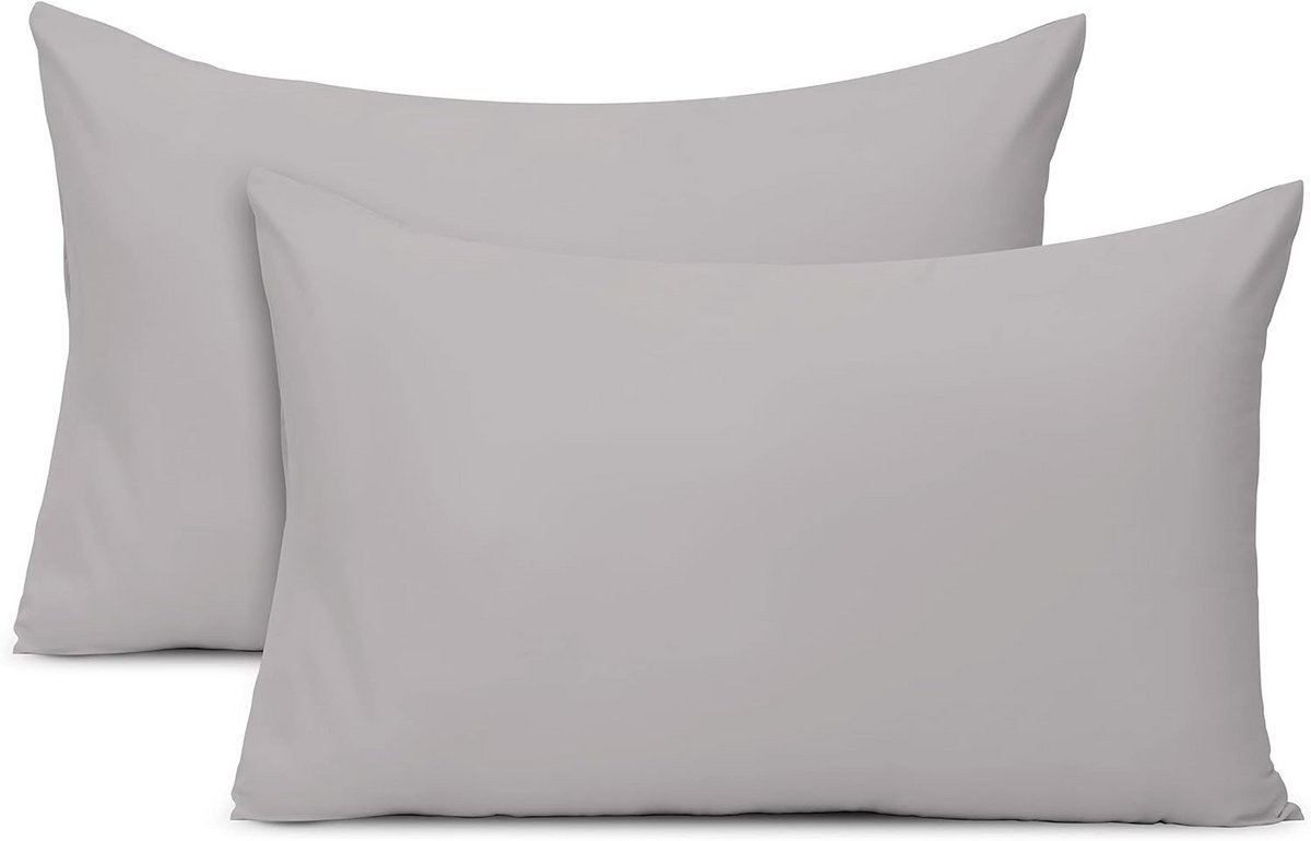 2x Zachte Microvezel Kussenslopen 50x75 cm met Overlap - Grijs