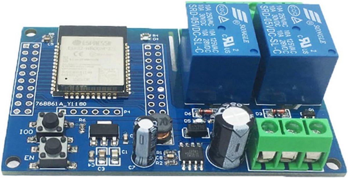 2-Kanaals WiFi Relaismodule met ESP32 Ontwikkelbord voor Home Automatisering en IoT
