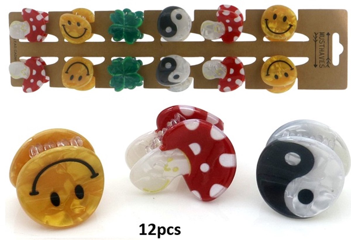 Haarclips - 2,5-3,5 cm - 12 stuks