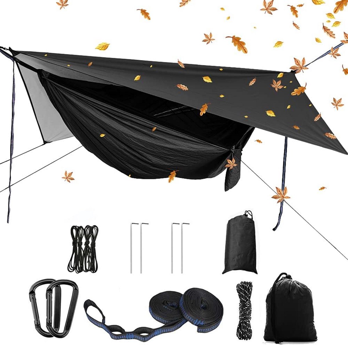 Camping hangmat met muggennet en regenzeil - Ideaal voor outdoor, wandelen en kamperen