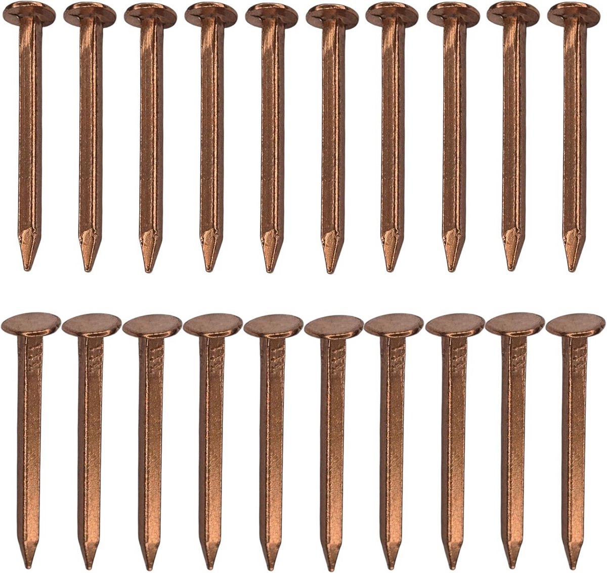 Spijkers van koper voor montage en decoratie – 20 stuks 2 x 30 mm