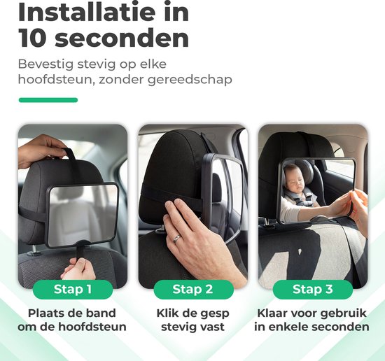 Gatson Autospiegel Baby XL - Groot, Stevig en Verstelbaar - Achterbank Spiegel Baby van Merkloos — afbeelding 3
