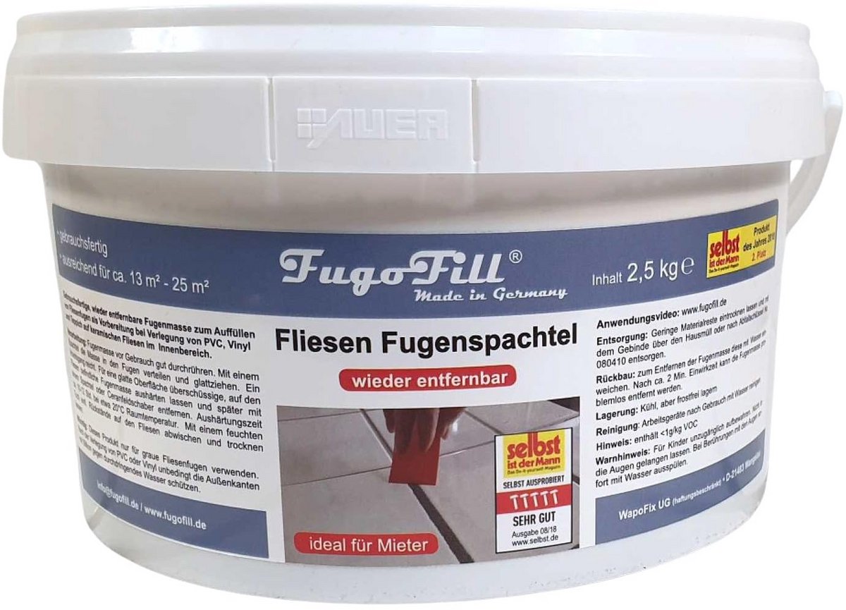 Verwijderbare voegvuller voor tegelovergangen bij PVC, laminaat en vinyl