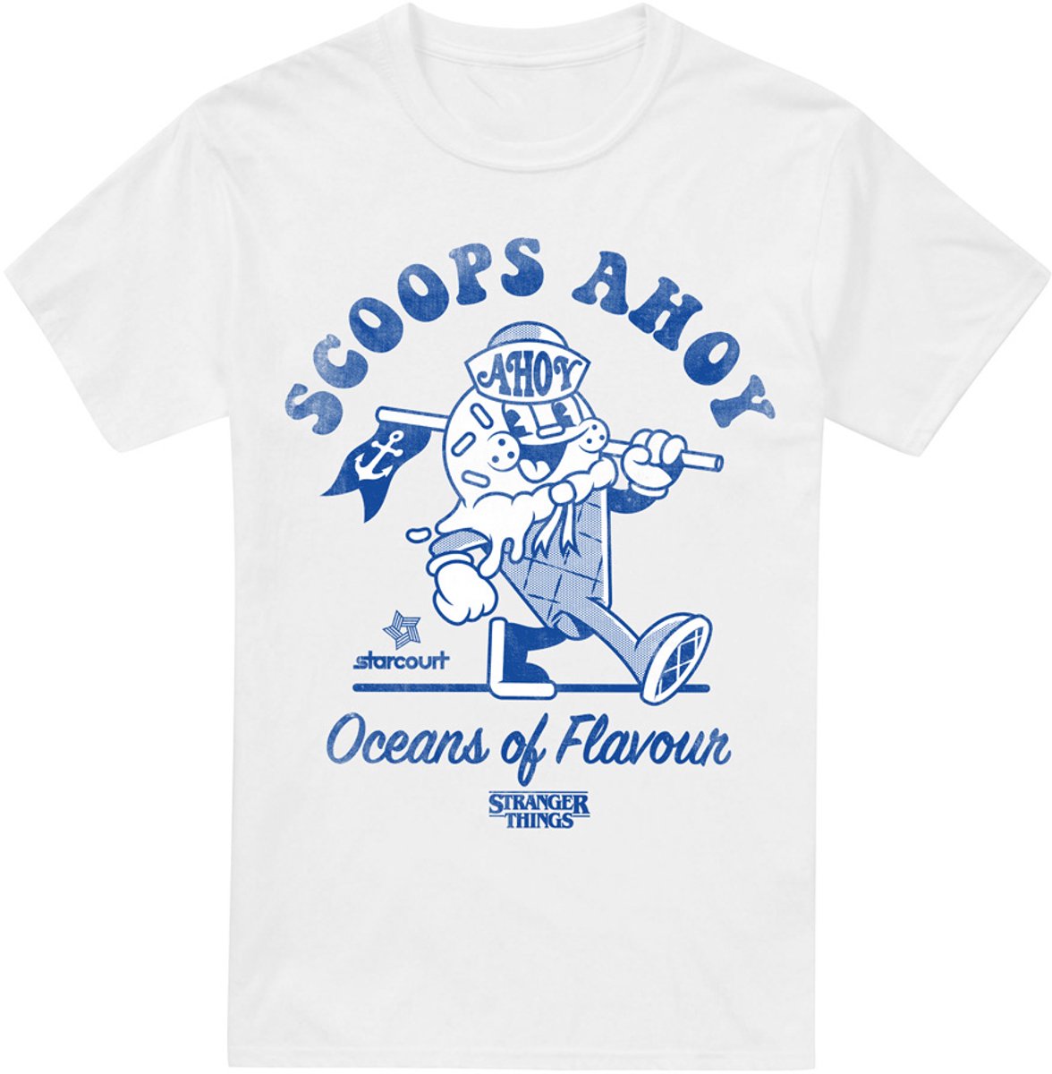 Stranger Things Scoops Ahoy Retro Heren T-shirt - wit - XL