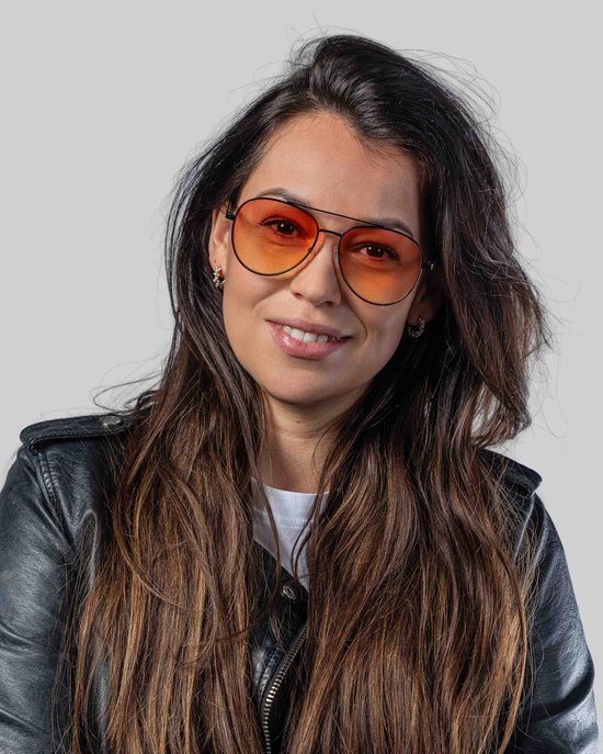 Montuurtjevoorjou - Piloten ZonnebrilOrange 2.0 - Zonnebril - Zonnebril heren en dames - Piloten Zonnebril - Metaal - Oranje van Montuurtjevoorjou — afbeelding 4