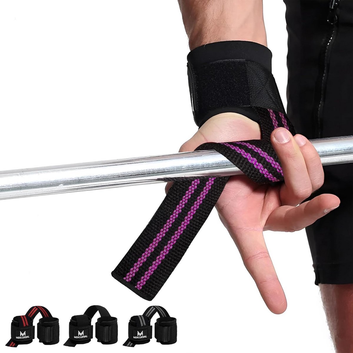 Straps Gym Polsband met Verstelbare Sluiting voor Gewichtheffen en Powerlifting