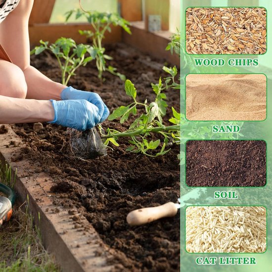 Ynkkvre - Tuinzeef Set van 4 - RVS - 2/2.8/3.8/5 mm Maas - Met Handgreep - Voor Aarde Compost en Zand van Ynkkvre — afbeelding 4
