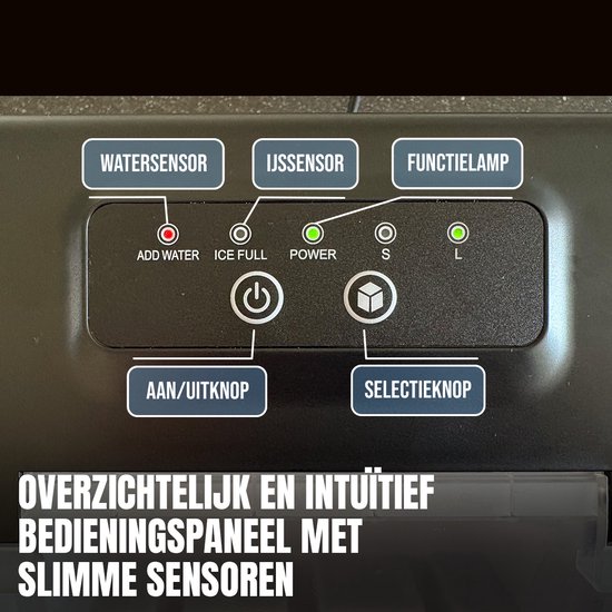 BluMill Ijsblokjesmachine - Ijsblokmaker - Incl. Ijsschep en Uitneembare Ijsmand - 9 blokjes in 6 minuten - Draagbaar - Zelfreinigend - Zwart van Merkloos — afbeelding 3