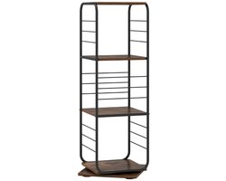 Meuble pour platine vinyle - Meuble pour disques vinyle - Support pour platine - Étagère Vintage - Marron