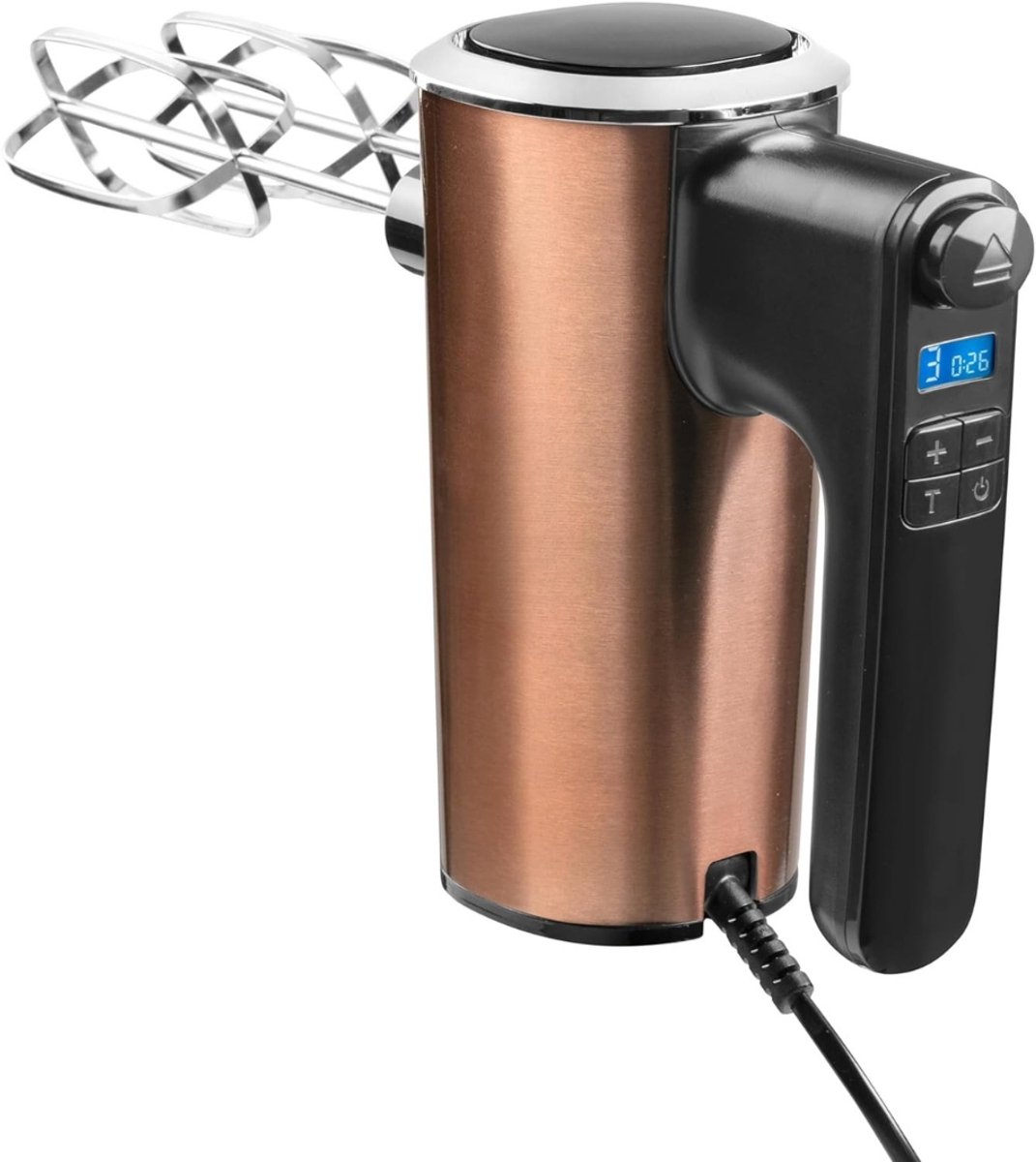 Krachtige handmixer met 6 standen - turbo-functie en LCD-display - roerapparaat incl. 2 gardes & 2 kneedhaken - lichtgewicht van 1 kg