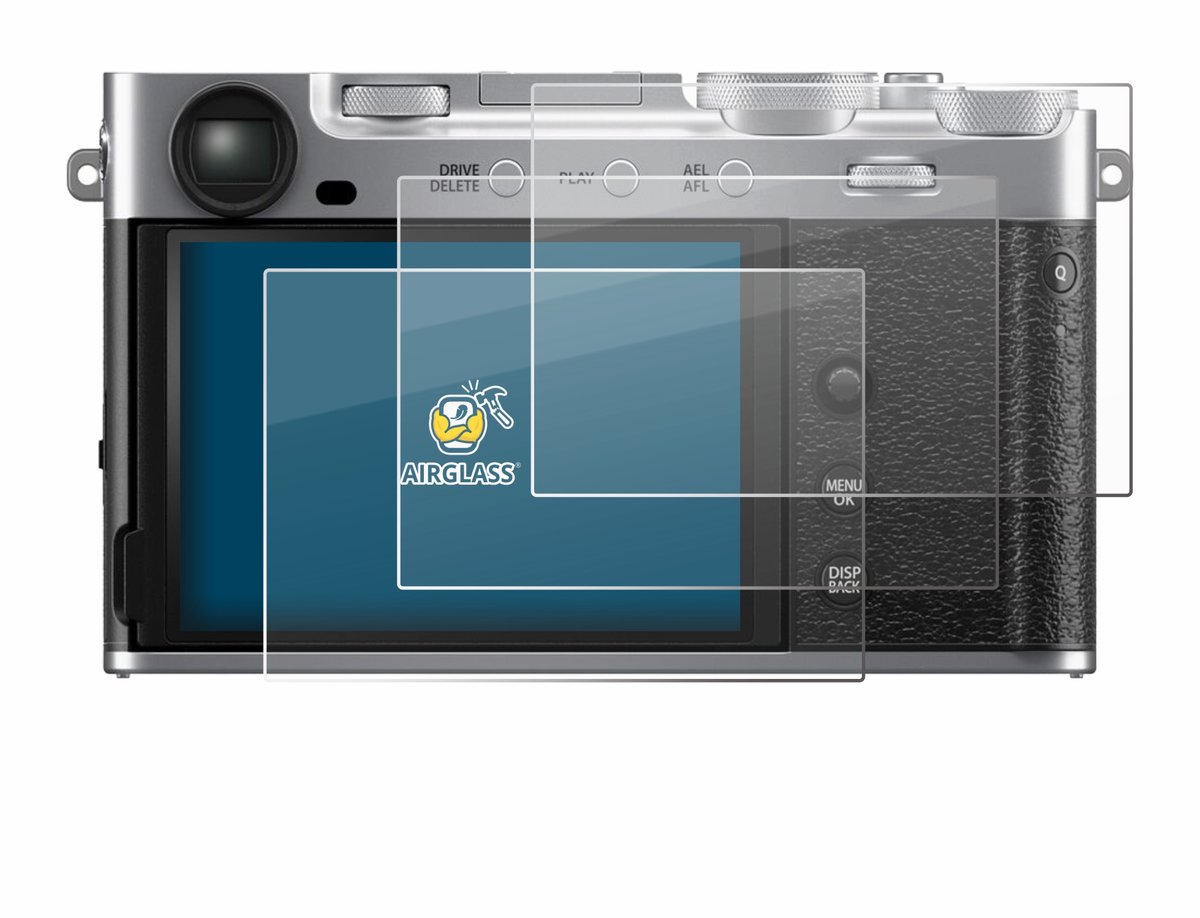 Gmili 3 Stück Schutzglas Kompatibel mit Fujifilm X-E5/ Fuji XE5 Panzerglas Folie Super Klar 9H Kratzfest, Anti-Blase Displayschutz Zubehör Mit Blitzschuhabdeckung Blitzschuhebene Handschlaufe