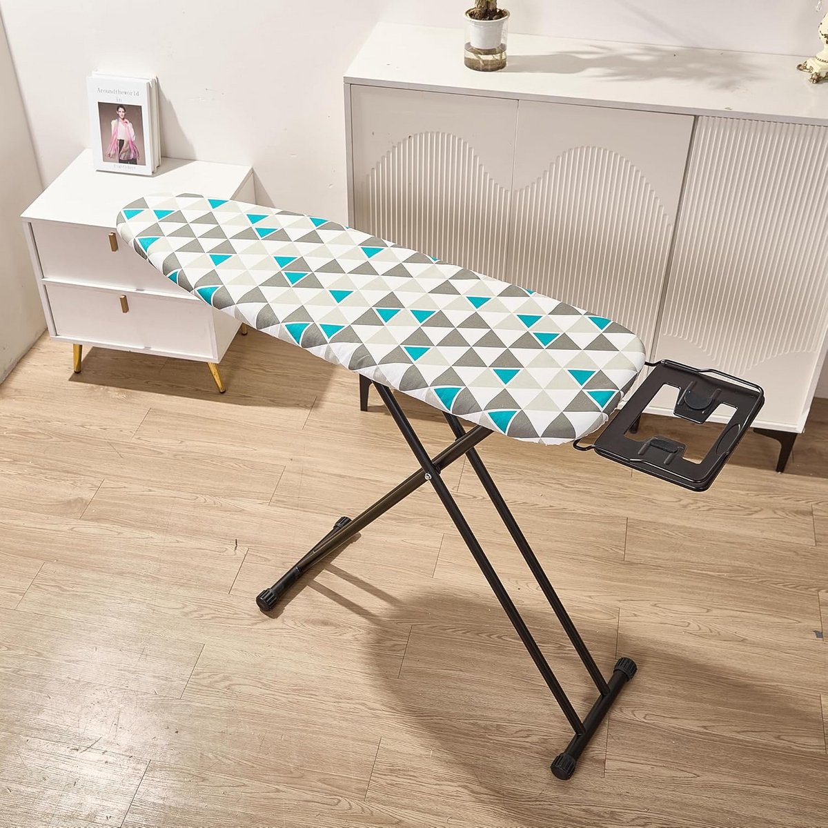 Grote Strijkplank 110x33 cm met IJzersteun en Hittebestendige Hoes