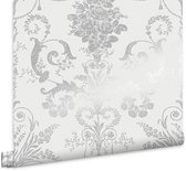 Laura Ashley - Papier peint intissé - Josette argent métallique - Papier peint non tissé