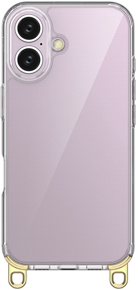Mobigear Hoesje geschikt voor Apple iPhone 16 Telefoonhoesje Hardcase | Mobigear Bungy Backcover | iPhone 16 Case | Back Cover - Goud