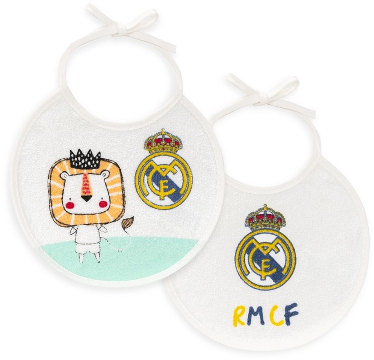REAL MADRID™ Slabbetjes set waterdicht badstof katoen wit