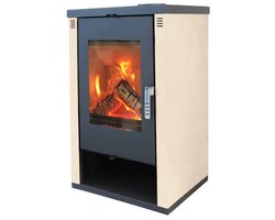 MaxxHome Moderne houtkachel - 9 kW - 57x47x93cm - Geschikt voor ruimtes tot 200 m³ - champagne