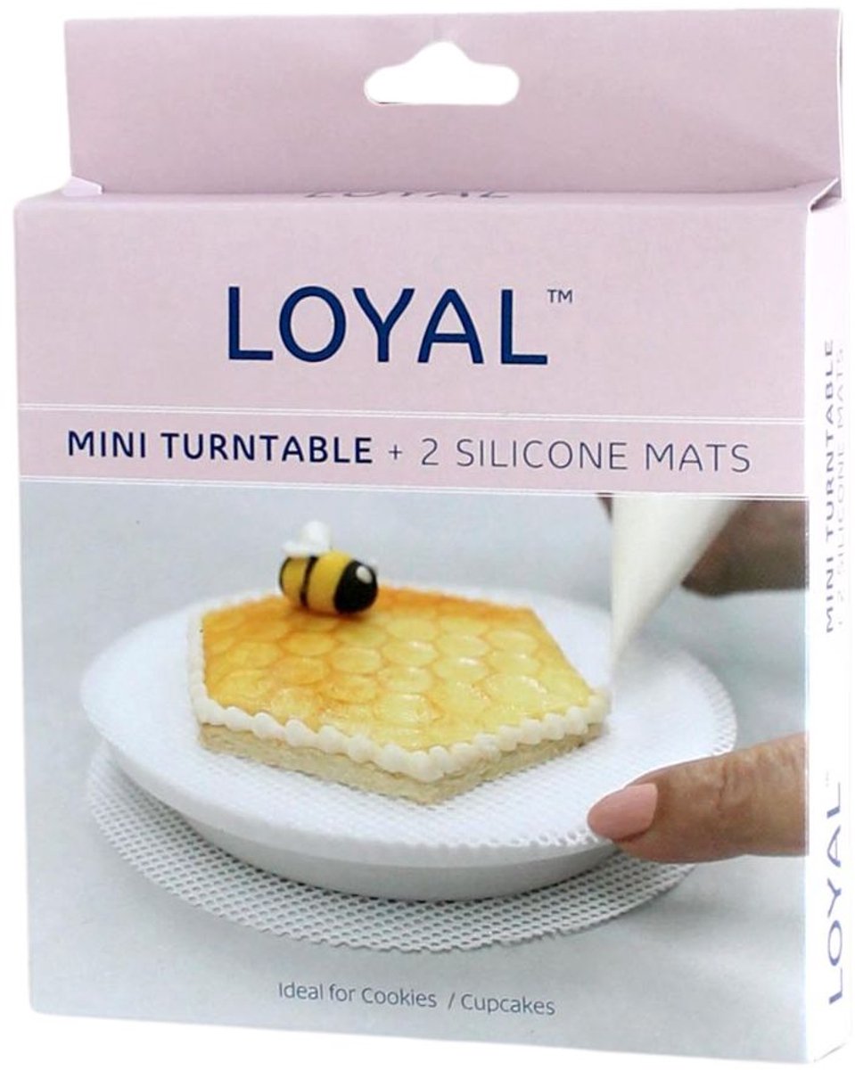 LOYAL Mini Draaiplateau Ø12,4cm met 2 Siliconen Matten