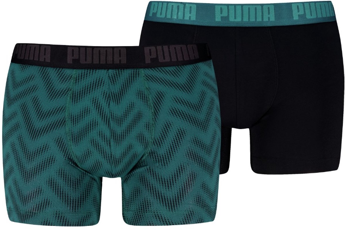 Heren everyday boxershorts met print Emerald Ice – L 2 paar Zwart