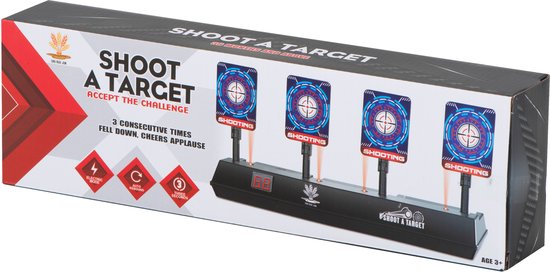Elektrisch Schietdoel - Digitaal Target met 4 Doelen - Elektronische Schietschijf met Score Teller - Geschikt voor Foam Dart Blasters - Met Licht en Geluid - Schietspel voor Kinderen van Merkloos — afbeelding 3