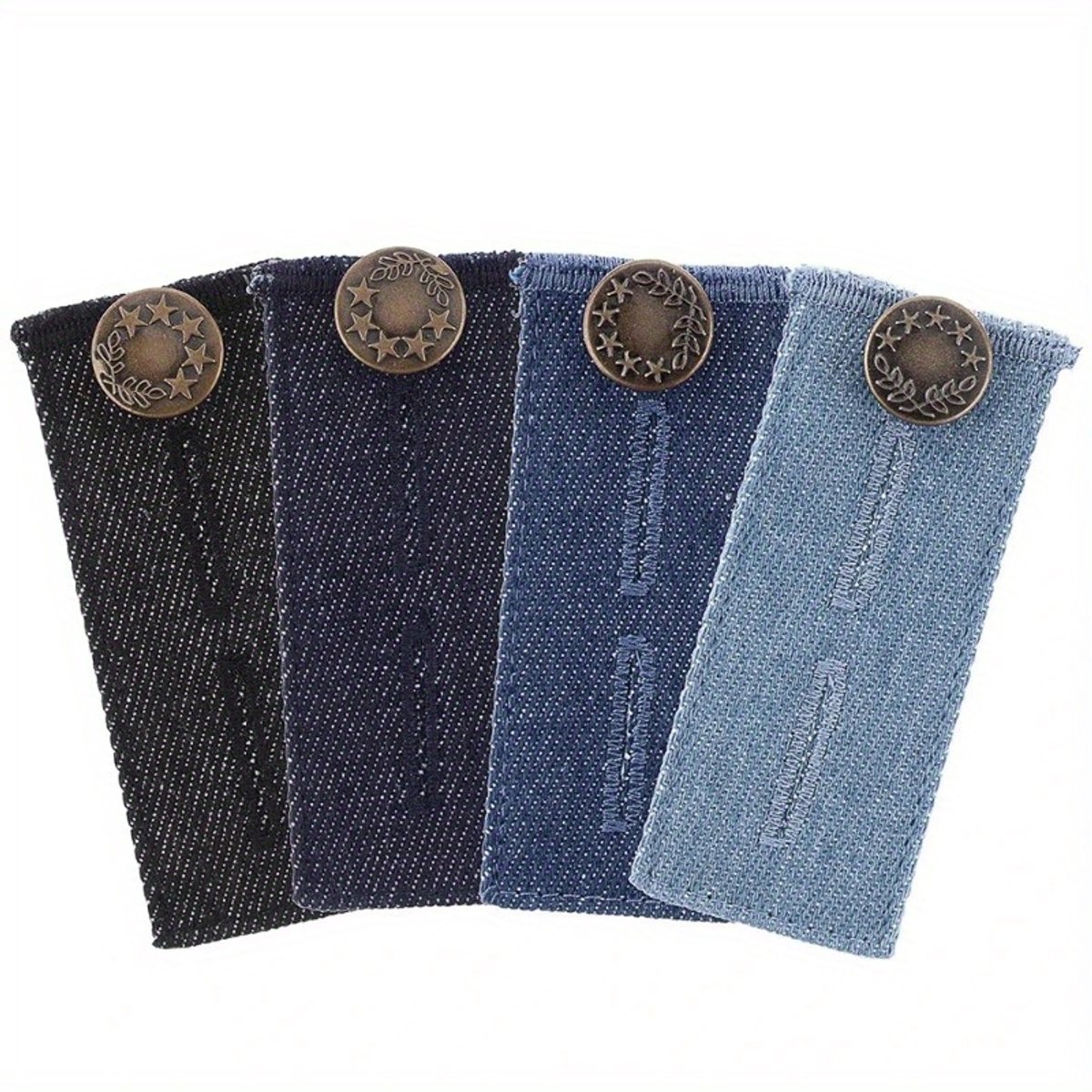 Livé® Broekverlengers – 4 Stuks Rekbare Denim Knopen