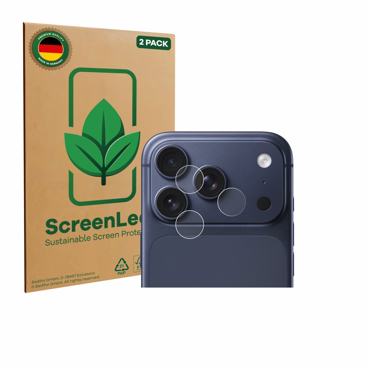 ScreenLeaf - Screenprotector voor Apple iPhone 17 Pro (ALLEEN Camera Lens) - Duurzame schermbescherming Folie Beschermfolie transparant 2 Stuks