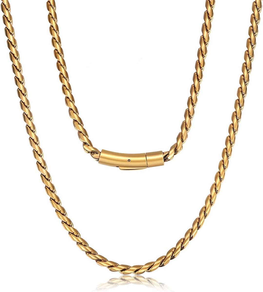 Dikke 18K Gouden Miami Cubaanse Schakelketting 6mm Roestvrij Staal Uniseks Hiphop Sieraden