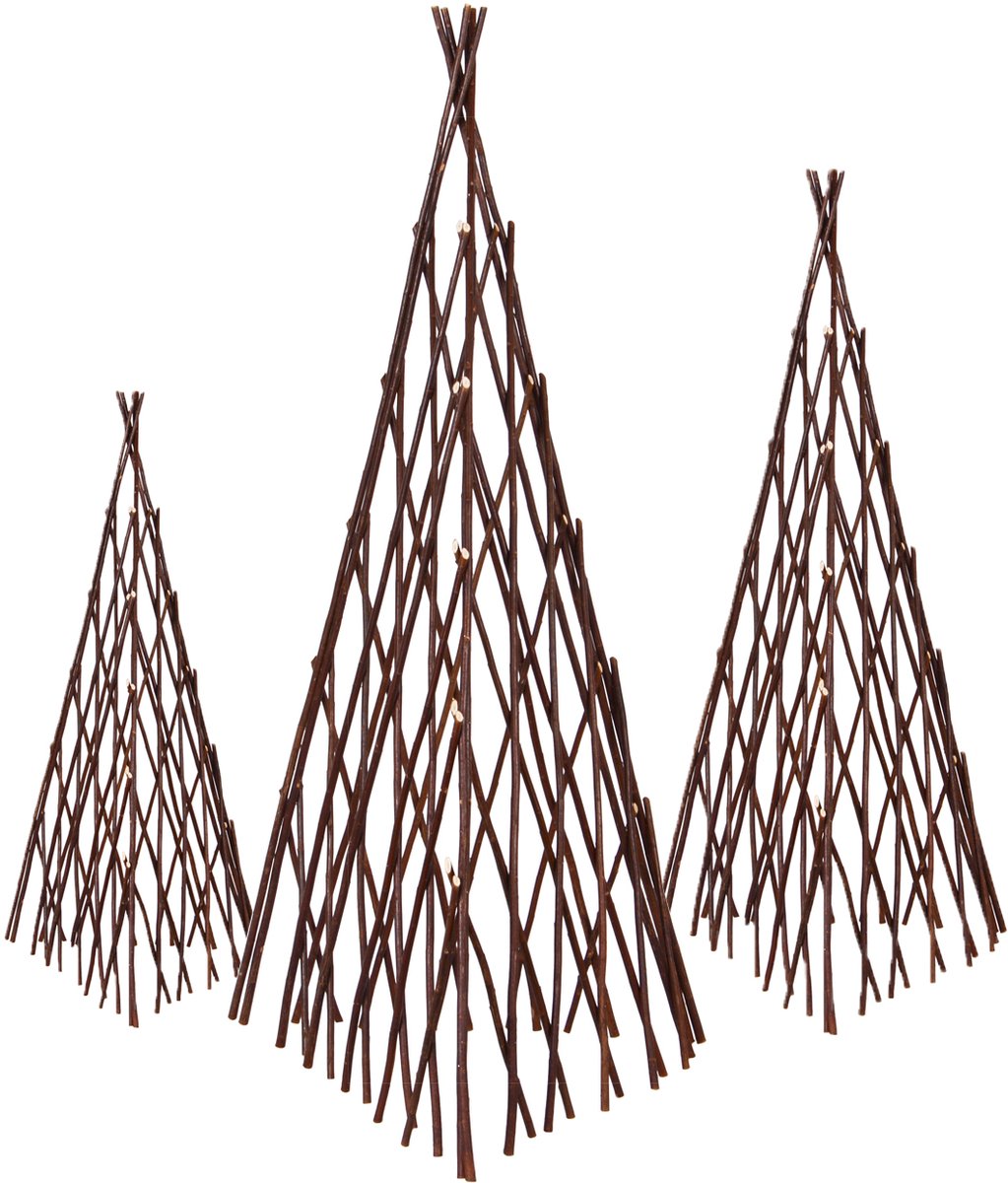 UNUS® Klimpiramide planten voor klimplanten set van 3 van wilg klimhulp 90 tot 145 cm