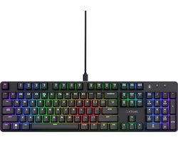 Trust GXT 871 Zora - Gaming Toetsenbord - Mechanisch met Lineaire Huano Switches - Full-size - RGB - Bedraad - AZERTY BE - Zwart