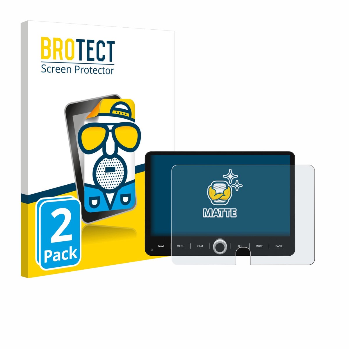 BROTECT - Screenprotector voor Dynavin D9-JP Plus 10.1" - Folie Beschermfolie matte 2 Stuks
