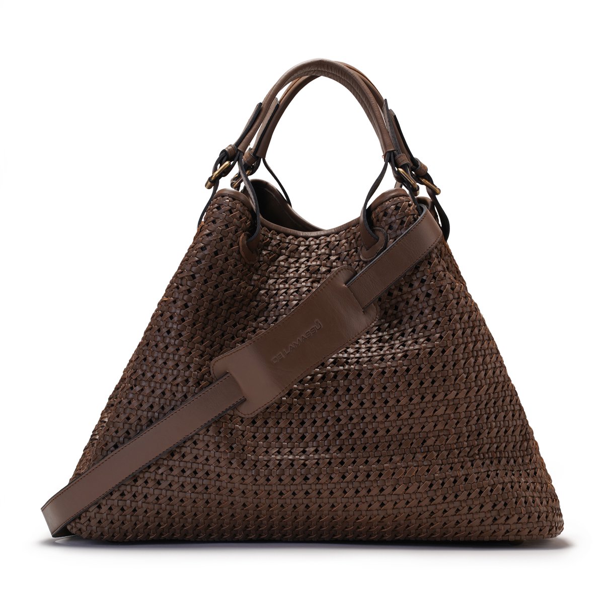 DE LAMASSU® Lyra Leren Shopper Dames – Grote Handtas van Echt Leer – Gevlochten Design –53× 31 × 20 cm
