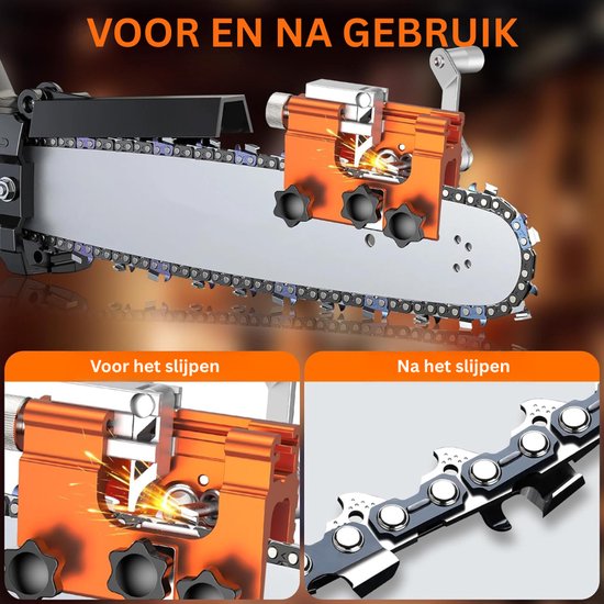 Swiphi® Kettingzaag slijper - Handslinger - Zaagkettingen - 5 Slijpkoppen — afbeelding 2