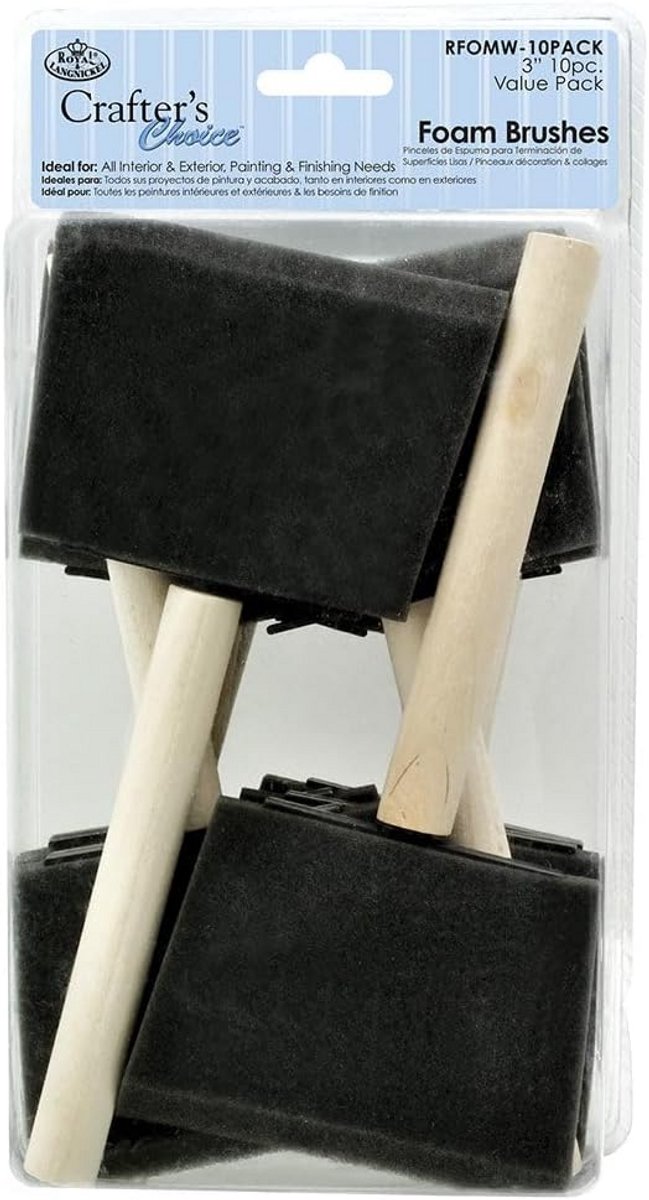 Set van 10 Schuimkwasten 3 Inch Breed - Voor Lak, Verf en Afwerking