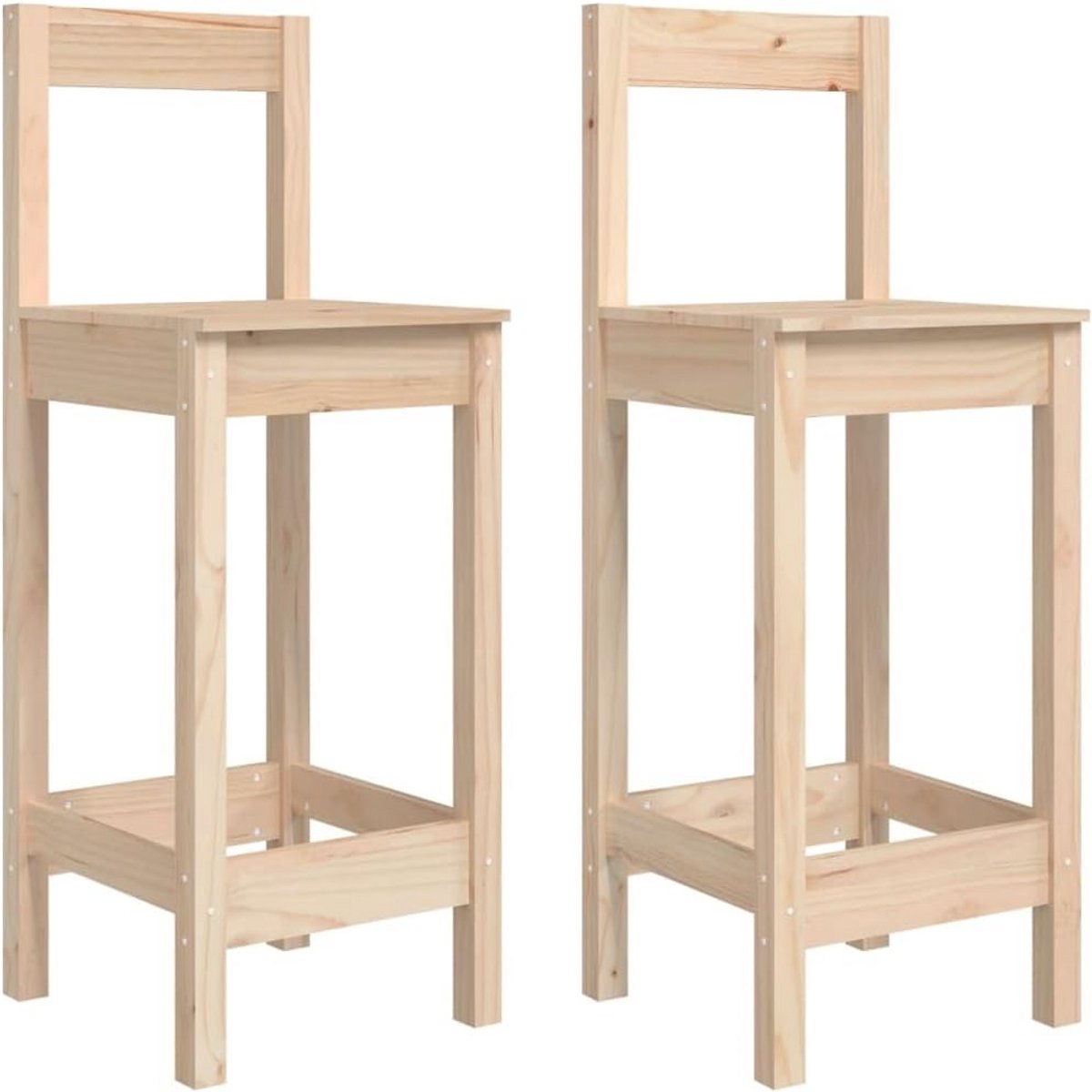 Set van 2 Houten Barkrukken Stevig en Rustiek Ontwerp