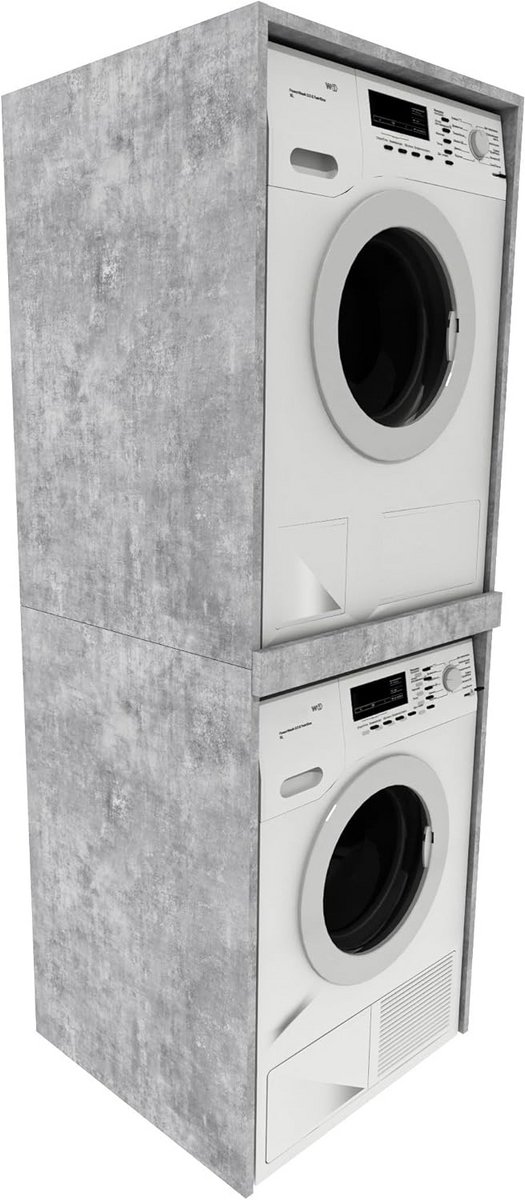 Wastoren Kast Overbouw voor Wasmachine en Droger - Opbergkast Badkamer en Wasruimte