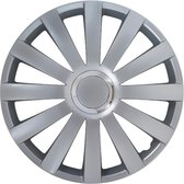 Zilveren wieldop 'Spyder Pro' met 10 spaken en een cirkelvormig middengedeelte.