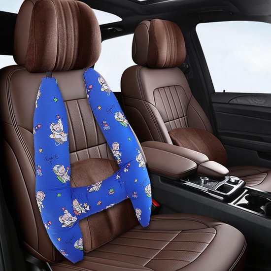 Travel Pillow for Kids in Car, H Shape Car Seat Belt, Travel Pillow for Car, Travel Neck Support, Travel Pillow Set, Neck Pillow for Sleep Travel, Long Travel Pillow van travel — afbeelding 2