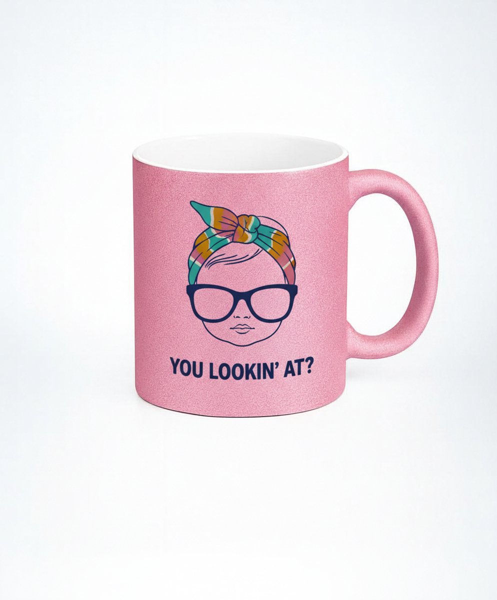 You Lookin' At Mok - Grappige Koffiemok met Baby Design