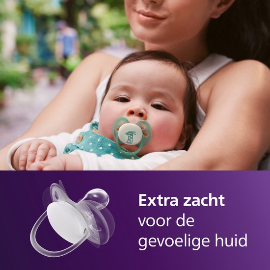 Philips Avent Ultra Soft Nighttime - 6 tot 18 maanden - Glow-in-the-dark fopspeen - 4pack - SCF094/08 van Merkloos — afbeelding 2