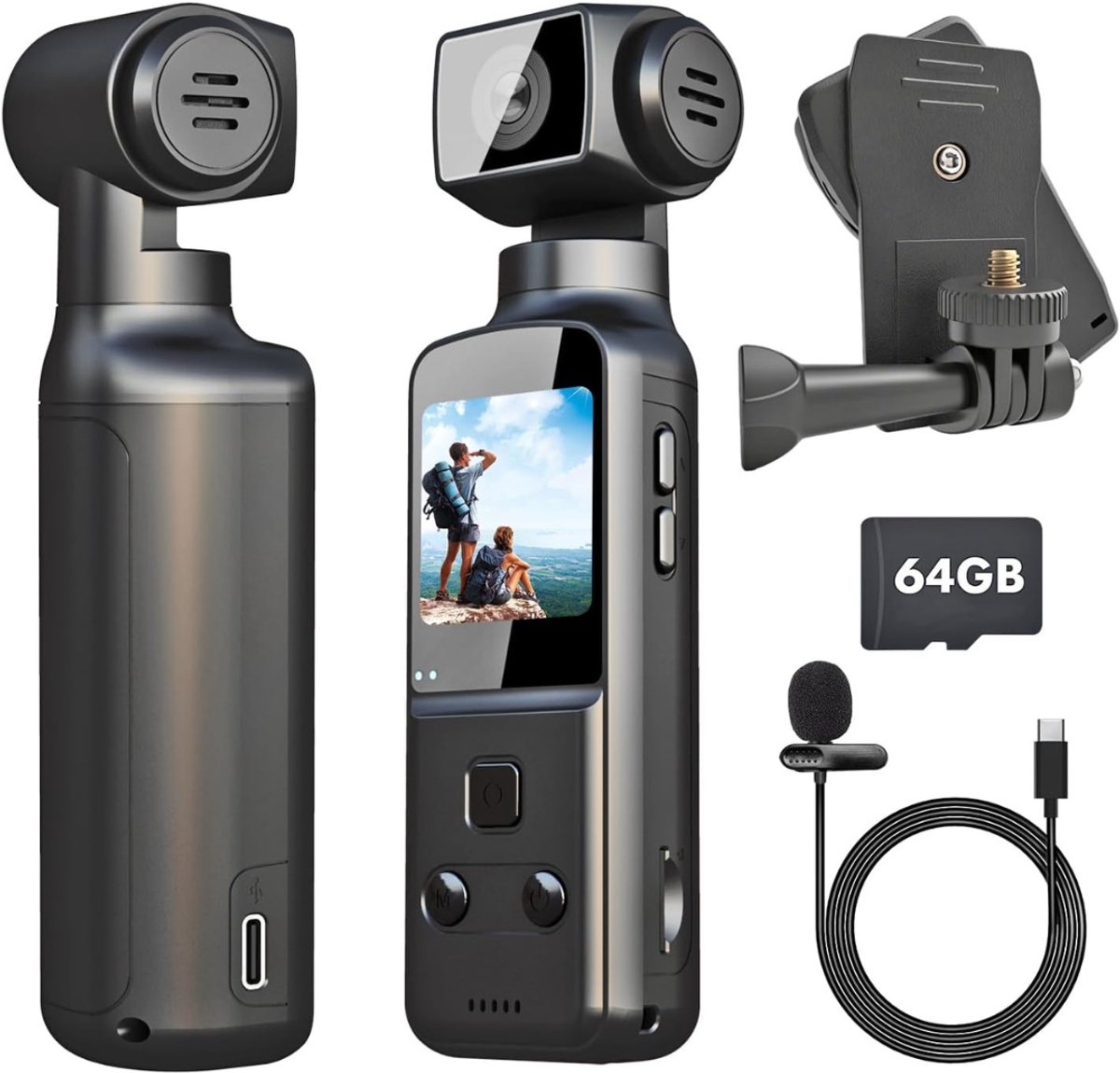 Bodycam - Action Cam - Spycam - Bewegingsdetectie - 180º Draaibare Lens - Bodycam Politie - Full HD - Zwart