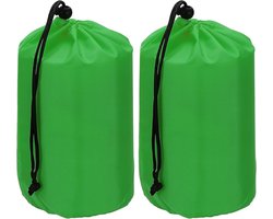 Stuff Sack - 2Pcs - 20x47cm - Waterproof Outdoor Storage Bag - Portable Drawstring Dust Bag - Lightweight Sleeping Bag voor Camping - Hiking - Travel - Groen