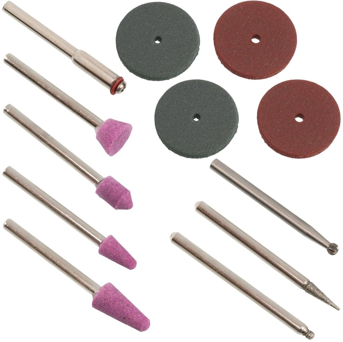 Cocoplus - Slijpstenen - Slijpschijven - Houder op schacht voor schroevendraaiers - Glas slijpen - Polijsten - Ontbramen - 12 stuks - Geschikt voor - C77463 - Krasvrij - Scrypto421.
