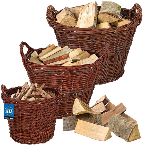 KOTARBAU Panier en Osier, Ø30+40+50 cm, Brun, Rond, Bois, Jouets